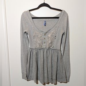 Free people Baby doll top gray